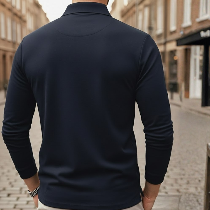 Stylish men's solid color loose fit long sleeve top. Great for spring, autumn, and versatile casual wear.