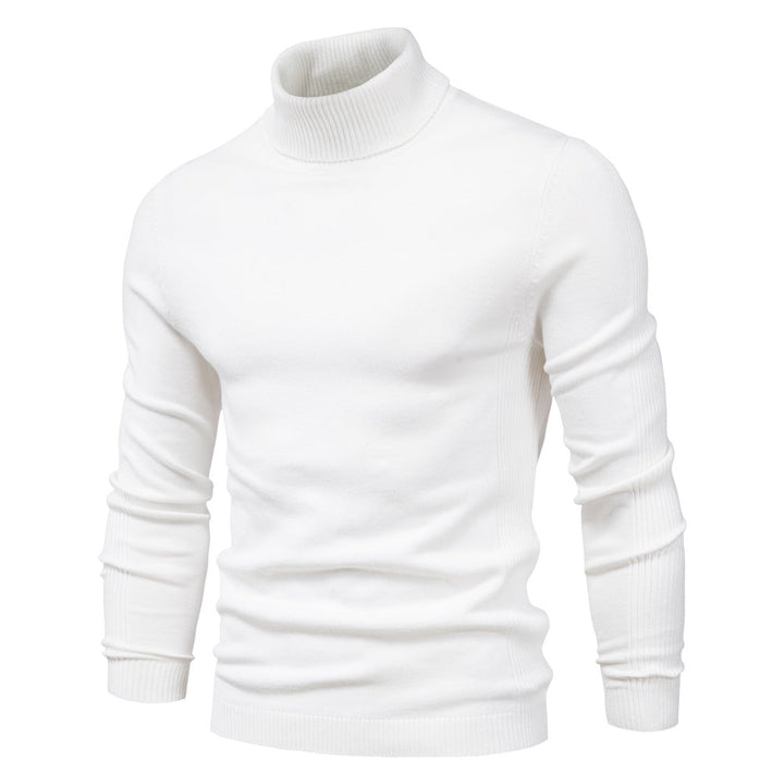 Men's sophisticated ribbed turtleneck sweater in a fitted design, perfect for fall & winter smart casual layering.
