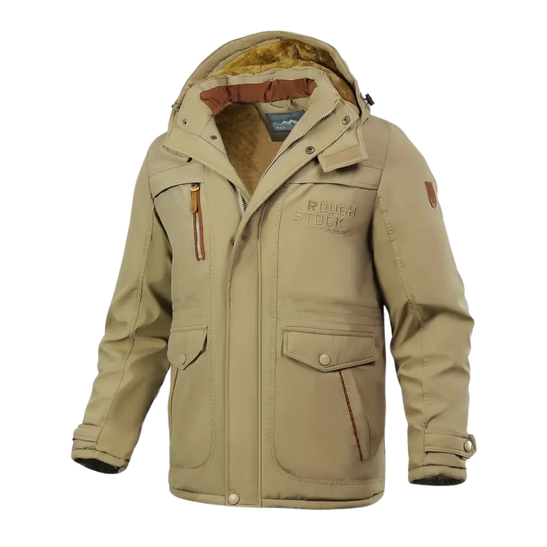 Men's Stellan insulated winter jacket with plush lining & hood. Ideal cold weather protection & outerwear.