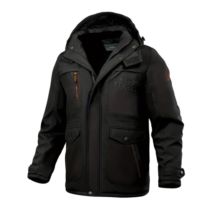 Weatherproof, insulated Stellan men's winter jacket with plush lining, multi-pockets & hood.
