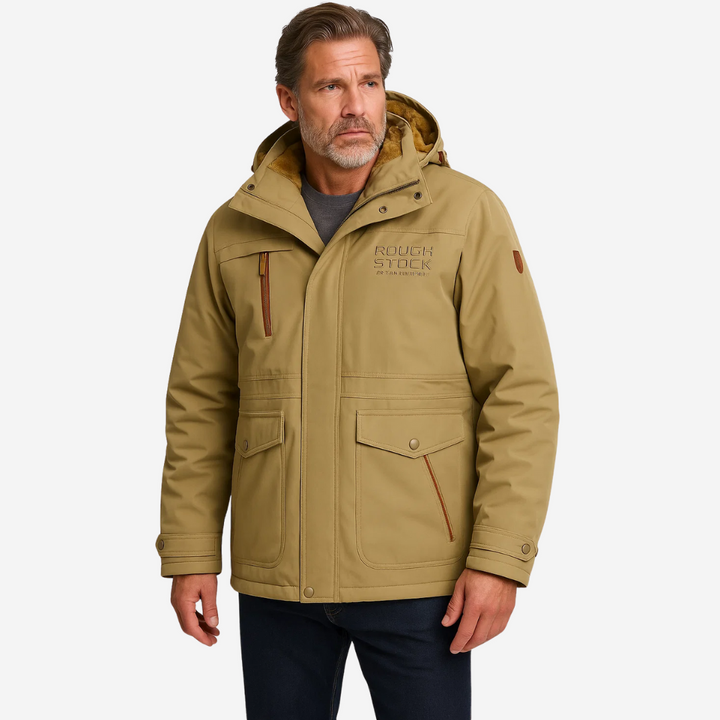 Stellan men's hooded winter jacket, insulated & weatherproof, perfect for fall and cold weather.