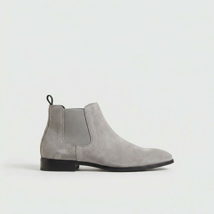 Unique blue men's Stratton Chelsea boots, a stylish footwear option for bold everyday fashion.
