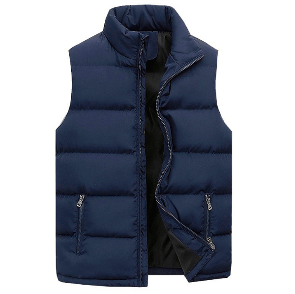 Mens zip gilet, a versatile layering vest for smart casual outfits & year-round outdoor comfort.