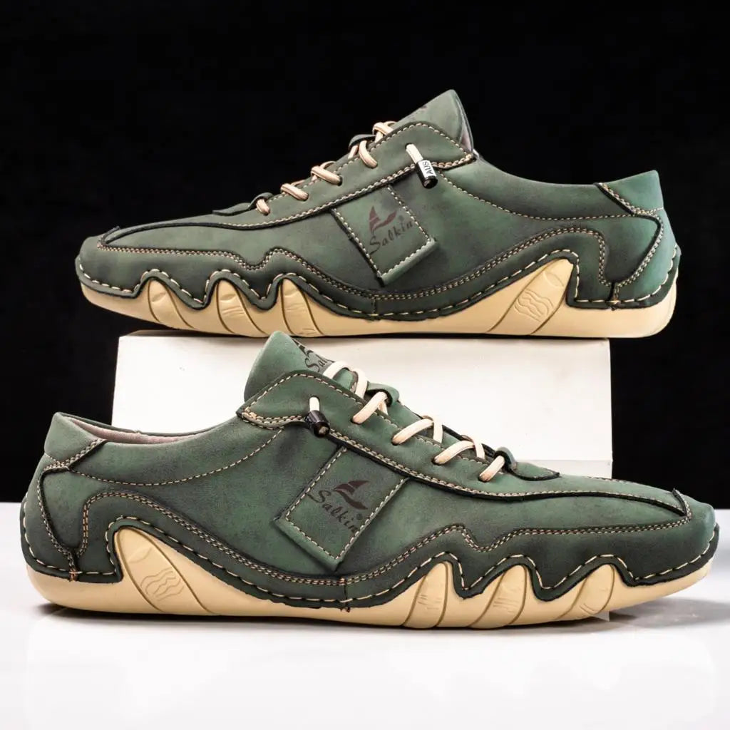 Fashionable men's casual shoes, designed with sleek lace-up and paneled look.