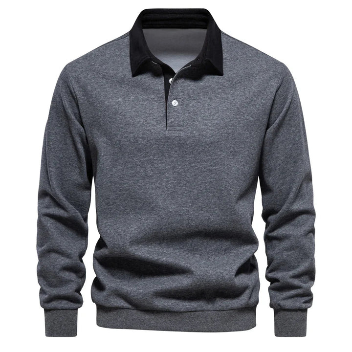 Long sleeve men's rugby shirt offering effortless comfort, classic style, and versatile daily wear.