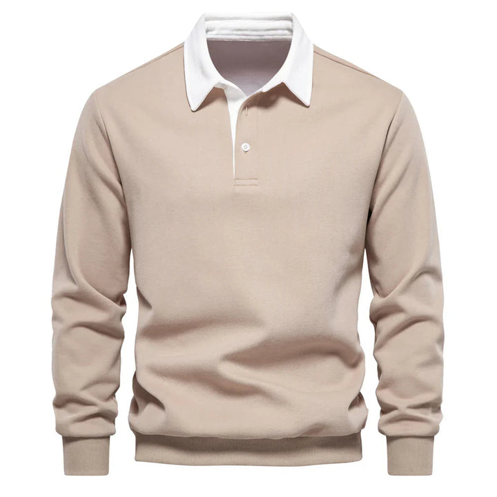 Effortless comfort men's long sleeve rugby shirt, easy-wear pullover, great everyday shirt for men.