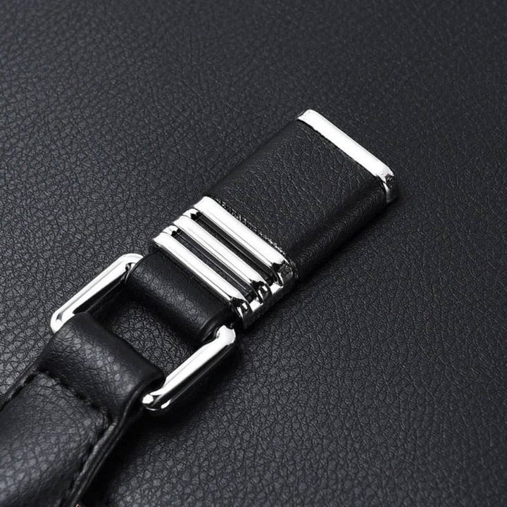 Organized men's laptop briefcase, sleek design for 14-15 inch devices, professional & travel friendly.