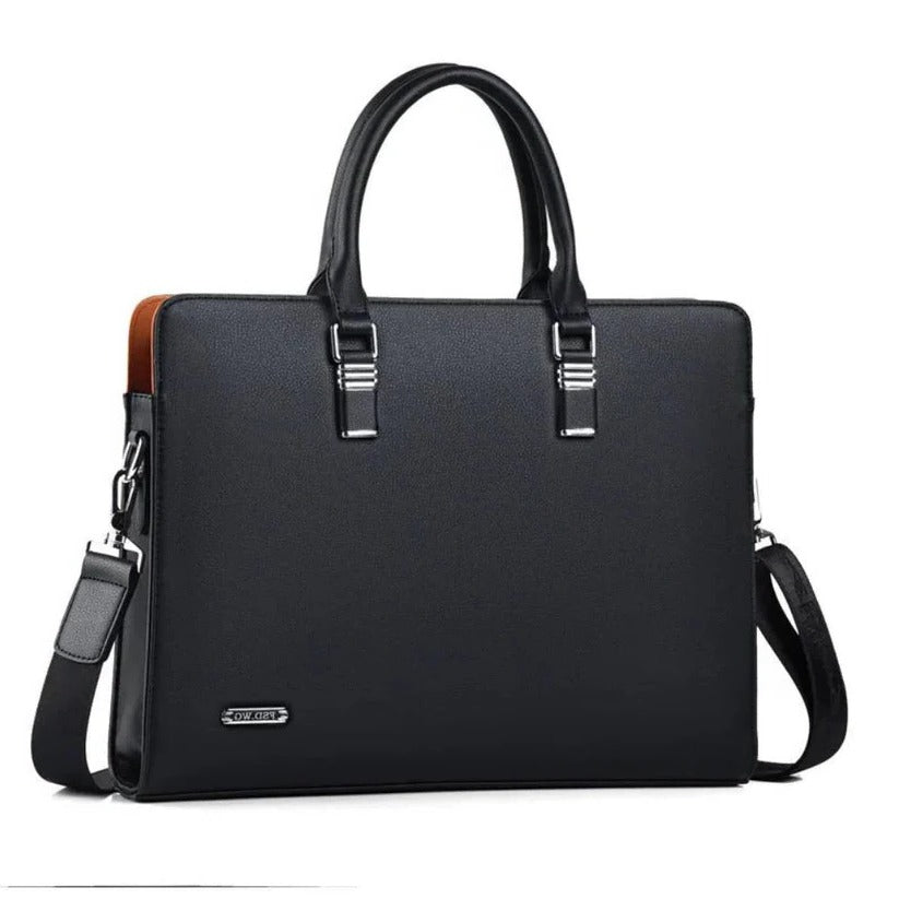 High-quality men's laptop brief bag, stylish & practical for 14-15 inch computers and professional needs.