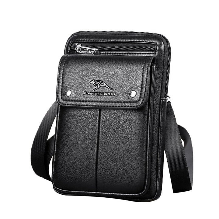 Men's stylish PU leather crossbody bag, perfect for daily essentials & travel.