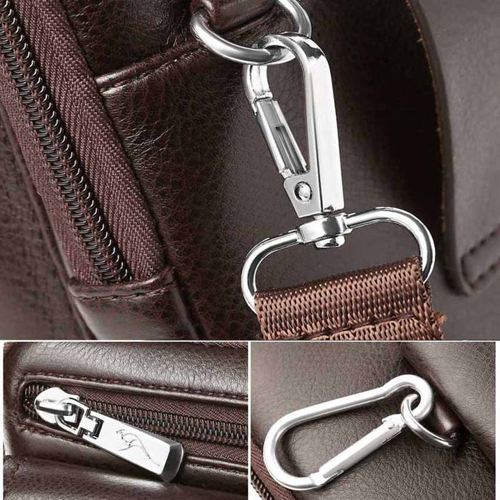 Versatile men's PU leather messenger bag, a compact and practical choice for daily use.