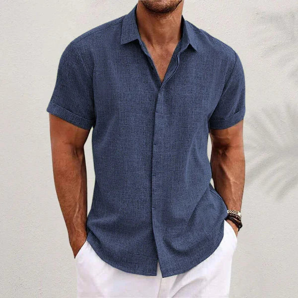 Tony Men's Fashion Shirt, short sleeve, collared, perfect for versatile everyday wear.