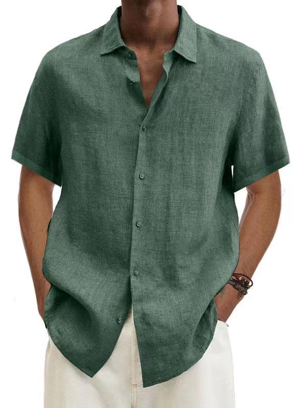 Stylish Men's Short Sleeve Button-Down Shirt, collared, perfect for modern casual fashion.