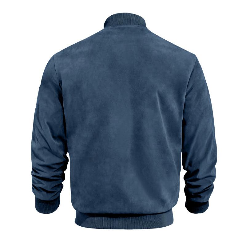 Lightweight men's jacket in soft suede look, ideal casual outerwear for spring & autumn.