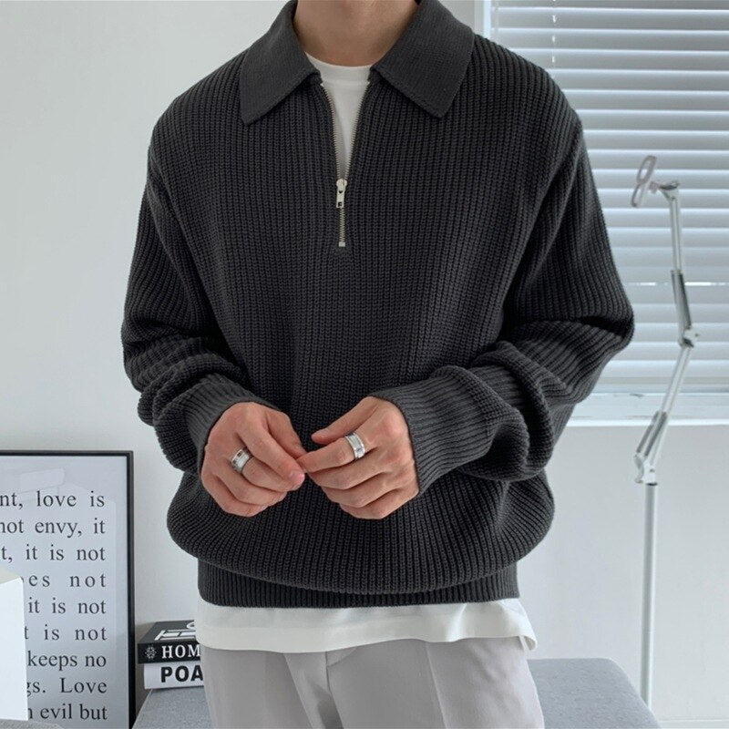 Men's stylish zip collar sweatshirt, perfect for versatile everyday casual wear.