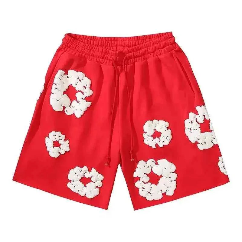 Comfortable men's graphic shorts with bold floral design, perfect for casual summer wear.