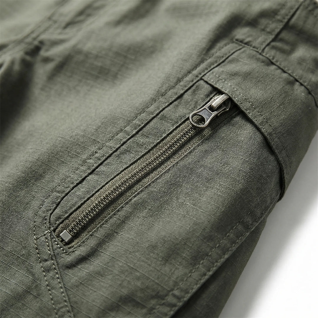 Stylish men's adventure cargo pants, featuring 9 practical pockets for hiking, travel, and everyday utility.