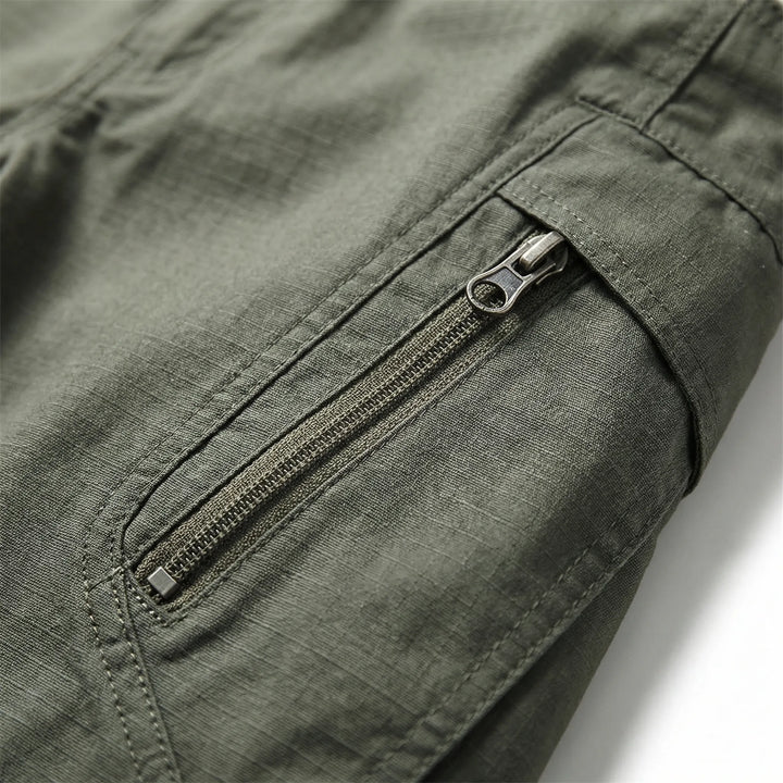 Stylish men's adventure cargo pants, featuring 9 practical pockets for hiking, travel, and everyday utility.