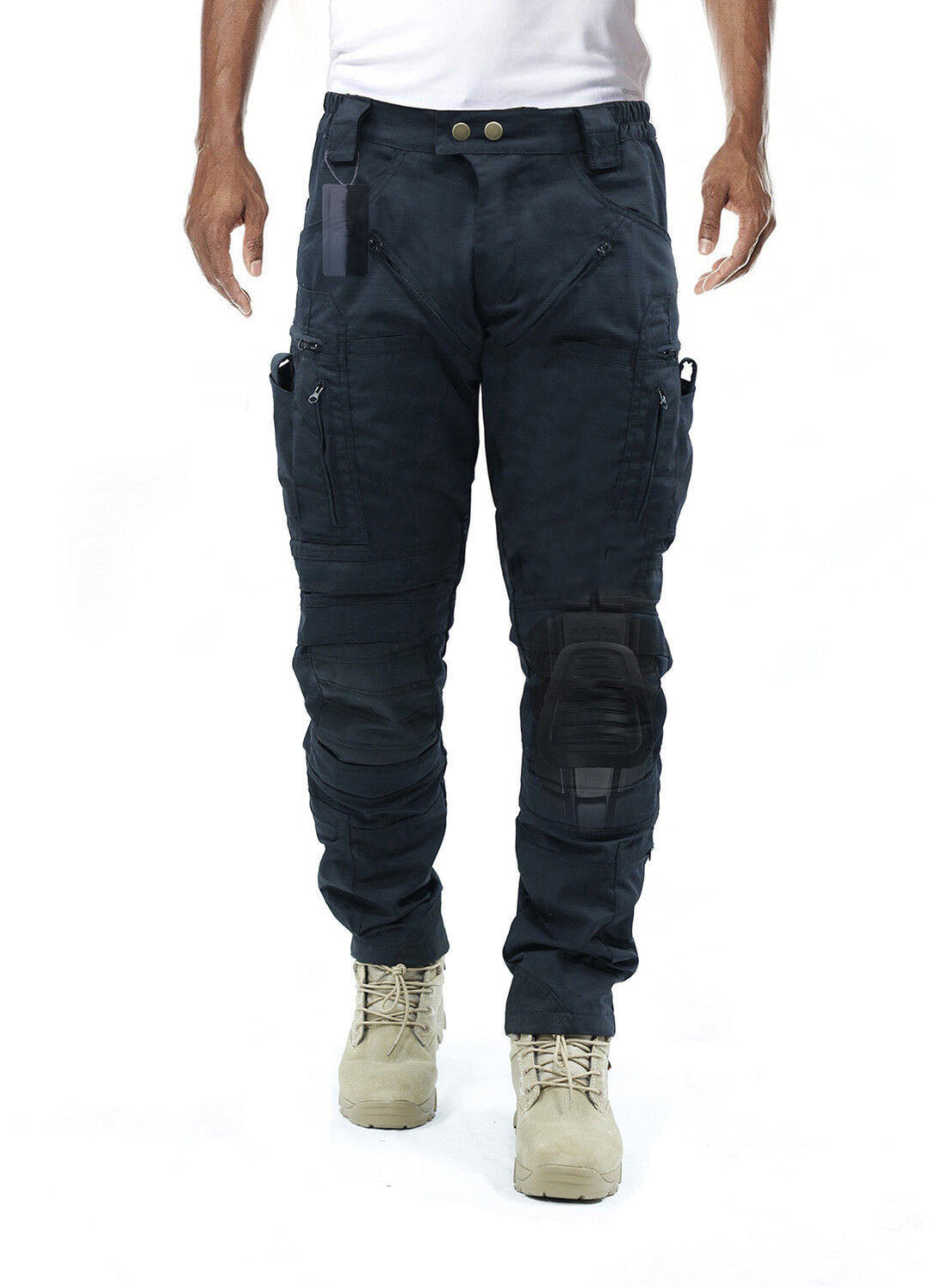 Hard-wearing men's cargo pants for workwear & hiking, includes built-in protective knee pads.