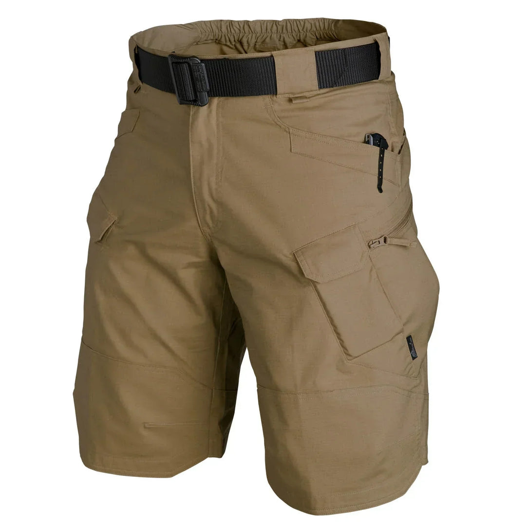 Comfortable, flexible men's tactical shorts. Perfect for summer hiking, outdoor adventure & workwear.