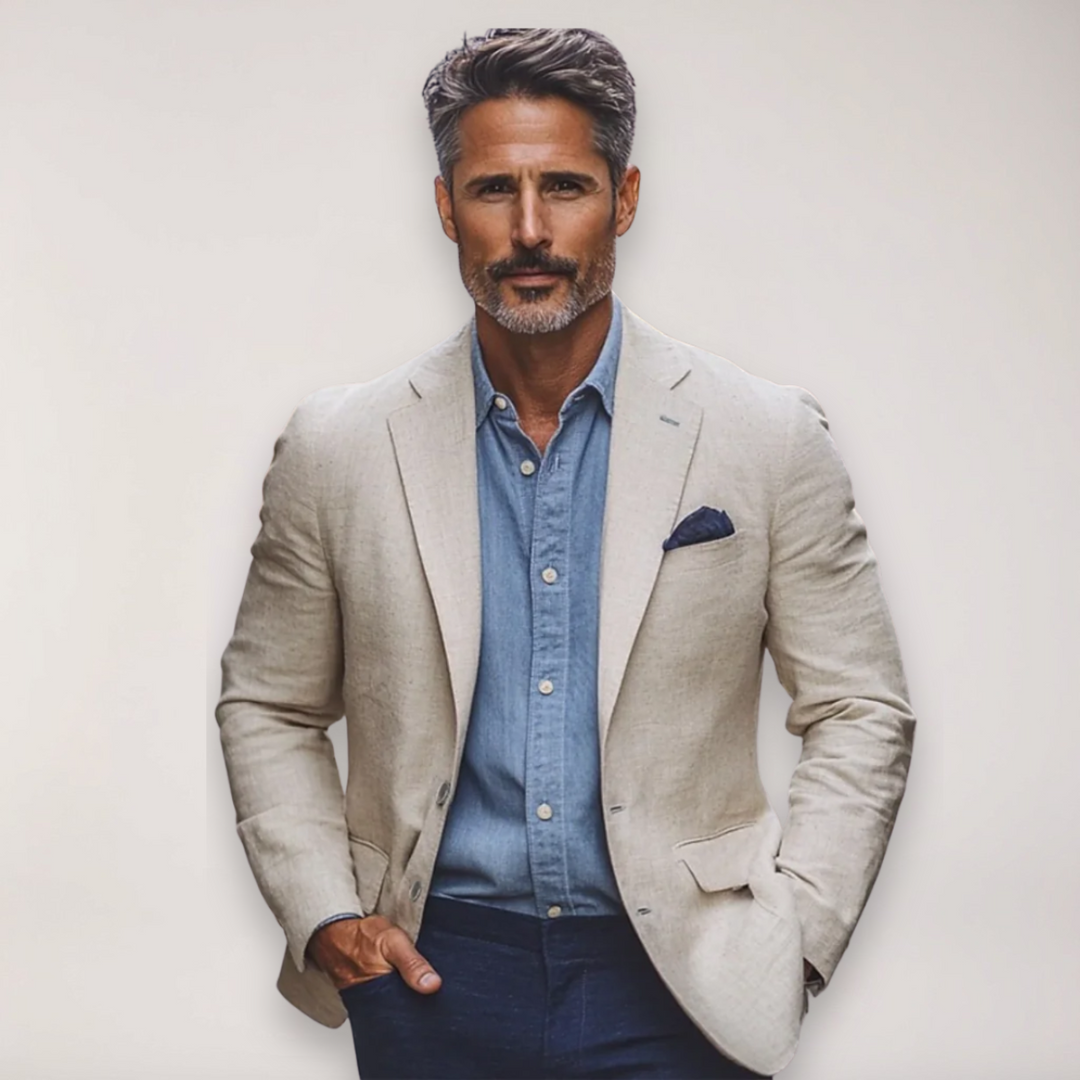 Men's tailored blazer for smart casual & business. Versatile formal jacket, perfect for office wear & events.