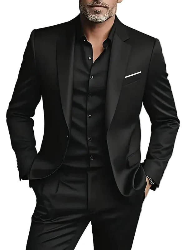 Sharp men's slim fit formal suit. This two-piece tailored menswear is ideal for business, professional events & weddings.