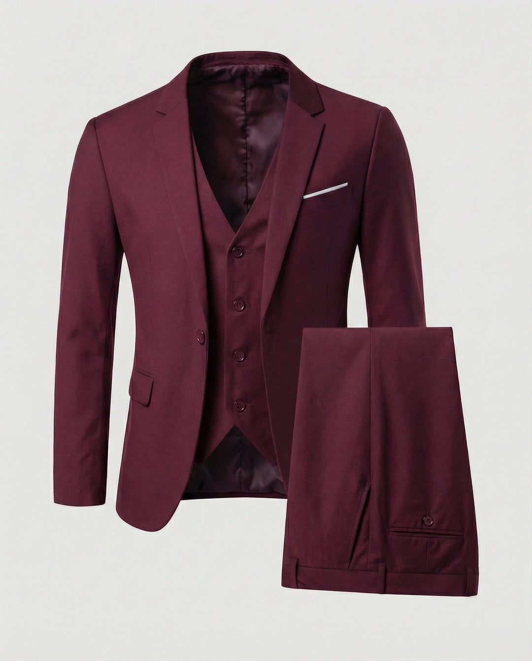 Versatile men's three-piece formal suit for various events: business meetings, weddings, proms, and office wear.