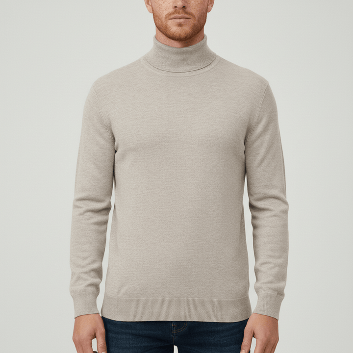 Men's modern slim-fit turtleneck sweater, designed for ultimate comfort and stylish appeal.