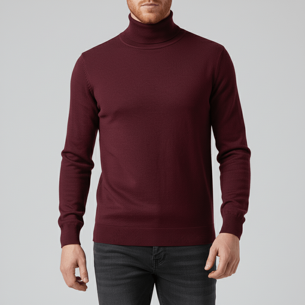 Men's Toby slim-fit turtleneck sweater, a versatile essential for fall and winter fashion.