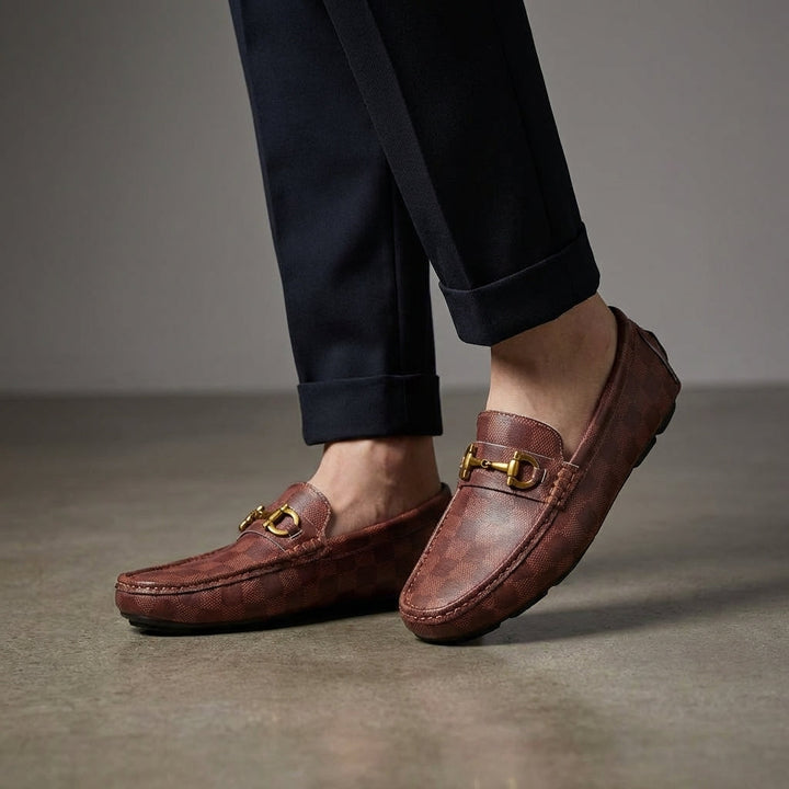 Comfortable men's Trapani loafers, featuring a stylish pattern and cushioned slip-on design for daily use.