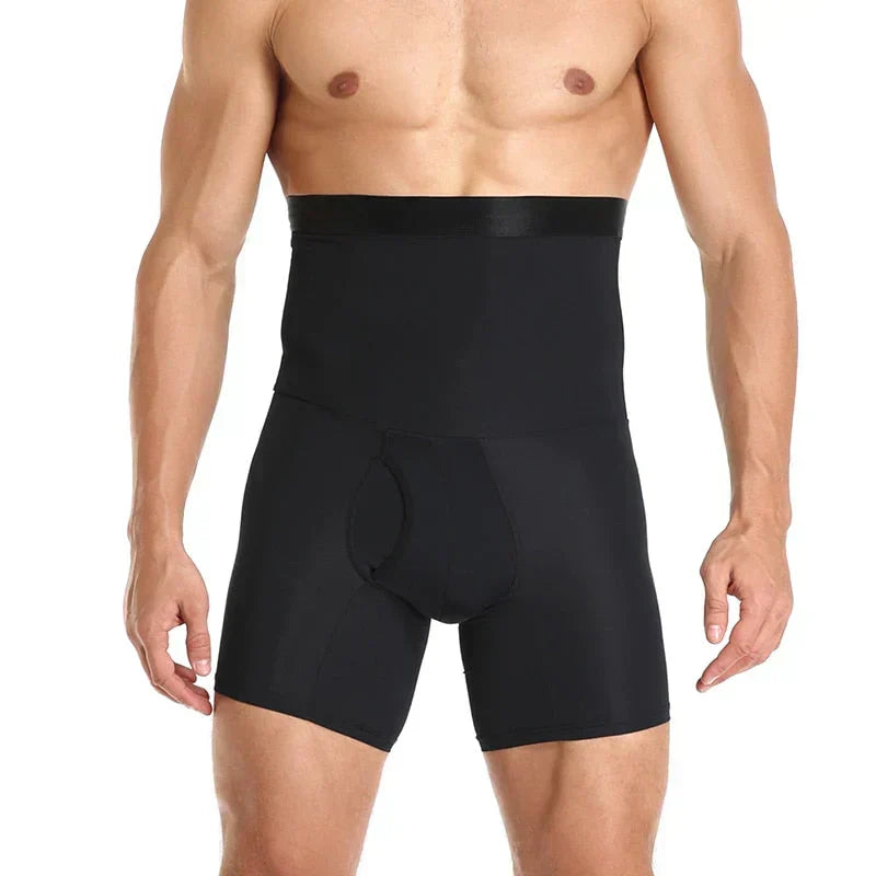 Men's tummy control shaping shorts for a slimmer look & comfortable compression.