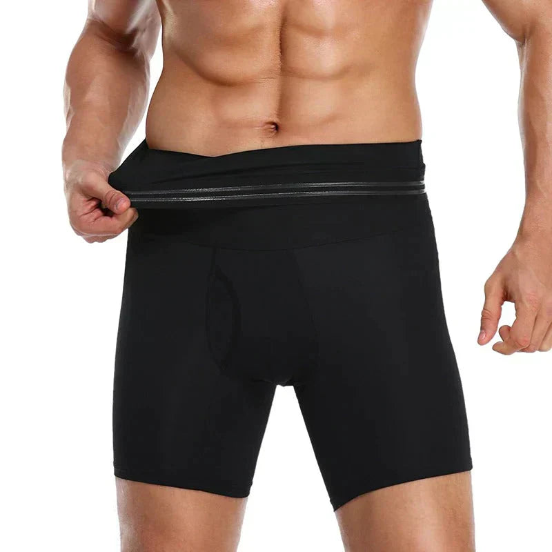 Men's body shaper shorts provide tummy control & a slimmer look, boosting confidence for everyday wear.