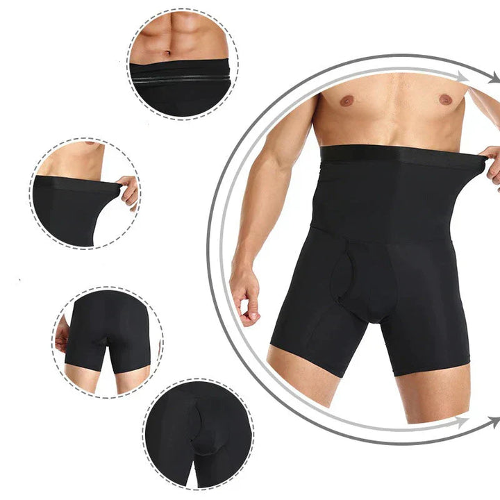 Men's compression underwear shorts, tummy control, and shaping for a sleek, confident profile.