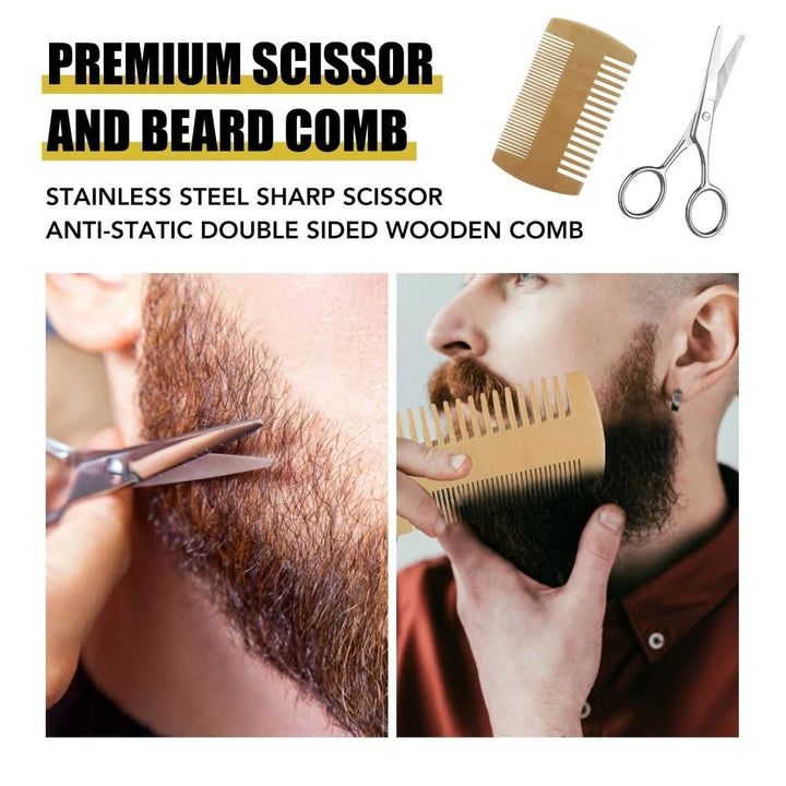 Applying beard oil from Men's Ultimate Kit for a soft, nourished, and actively growing beard.