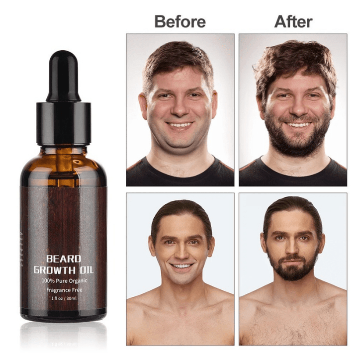 Premium men's beard growth & care kit for a luxurious grooming experience and a robust, full beard.