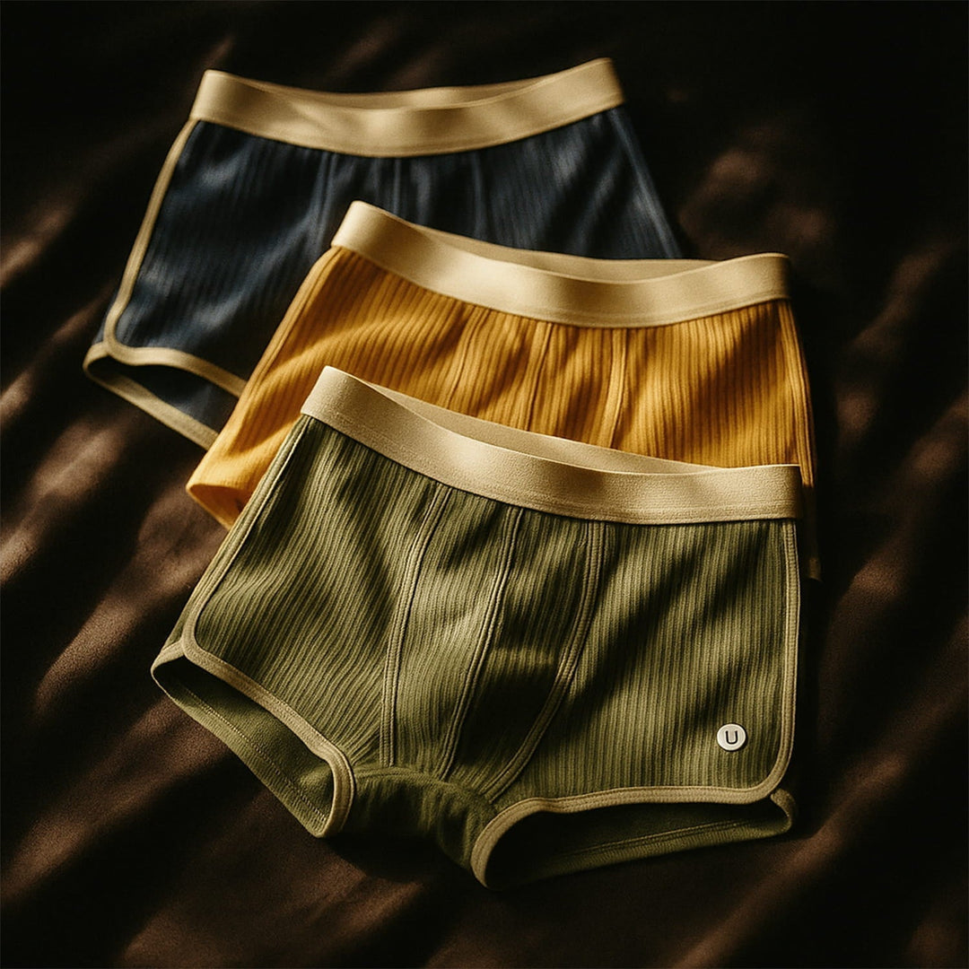 Men's Ultra-Comfort Boxer Briefs 6-pack, soft & breathable for everyday wear. Supportive men's underwear essentials.