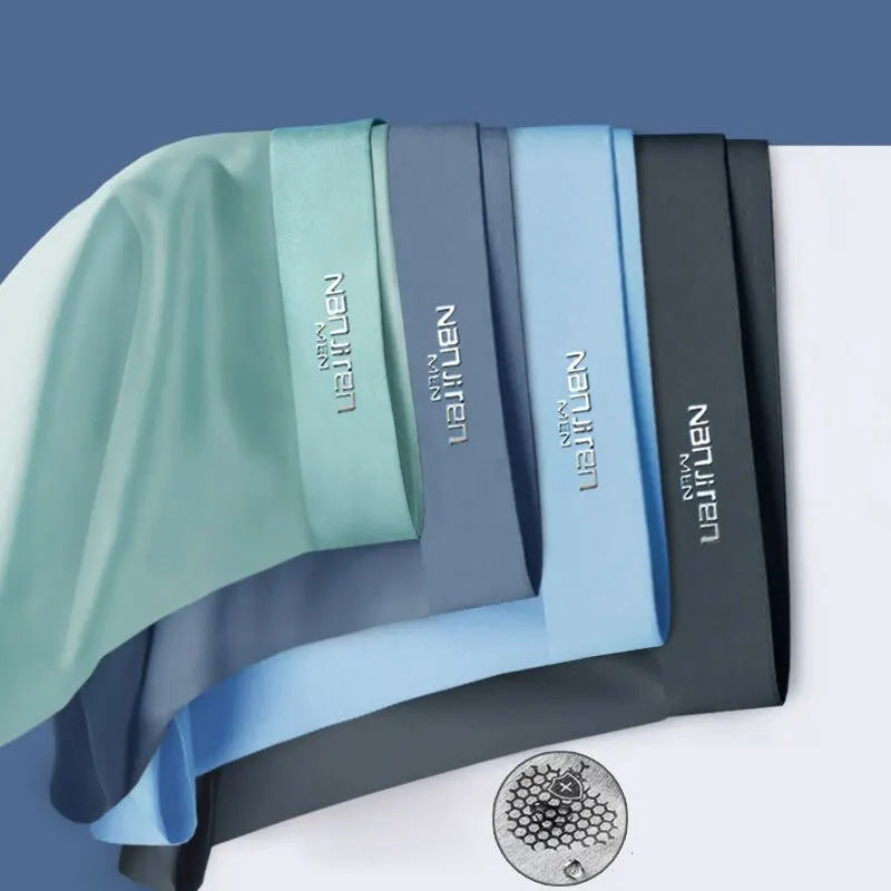 Ice silk men's boxer brief multi-pack. Seamless, moisture-wicking underwear for active & cool comfort.
