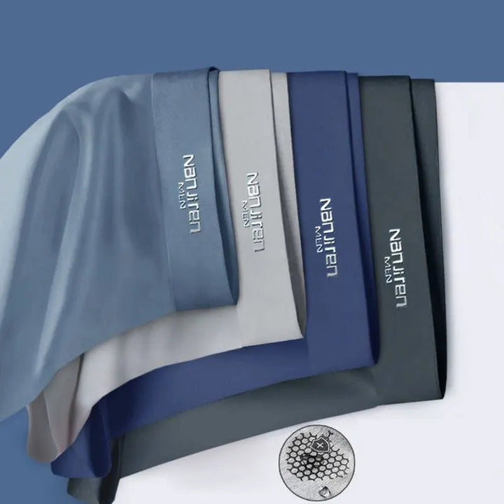 Leon men's boxer short 4-pack. Ultra-cooling, moisture-wicking ice silk underwear for seamless comfort & freshness.
