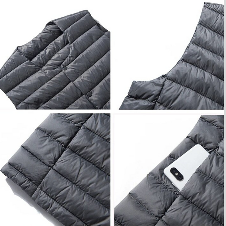 Outdoor men's padded vest, providing lightweight warmth for hiking, travel, and everyday adventures. Essential.
