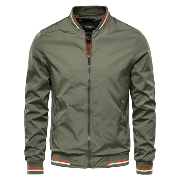Men's Urban Streetwear Bomber Jacket in black, perfect for a modern casual look.