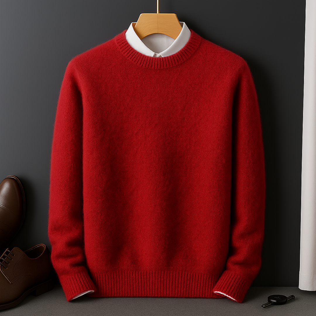 Men's Valencia ultra-soft pullover sweater. Casual yet elegant, ideal fall/winter layering. Knitwear for comfort & style.