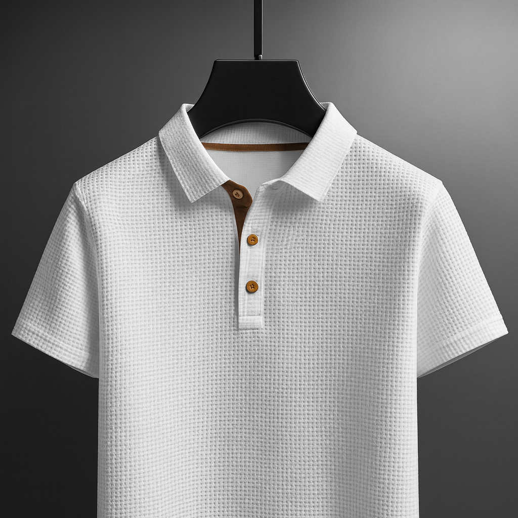 Stylish men's cooling stretch polo, Verona Breeze, for comfortable summer fashion & performance.