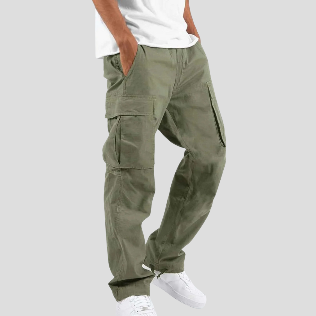 Durable men's cargo pants, perfect for everyday wear, offering comfort & a multi-pocket utility design.