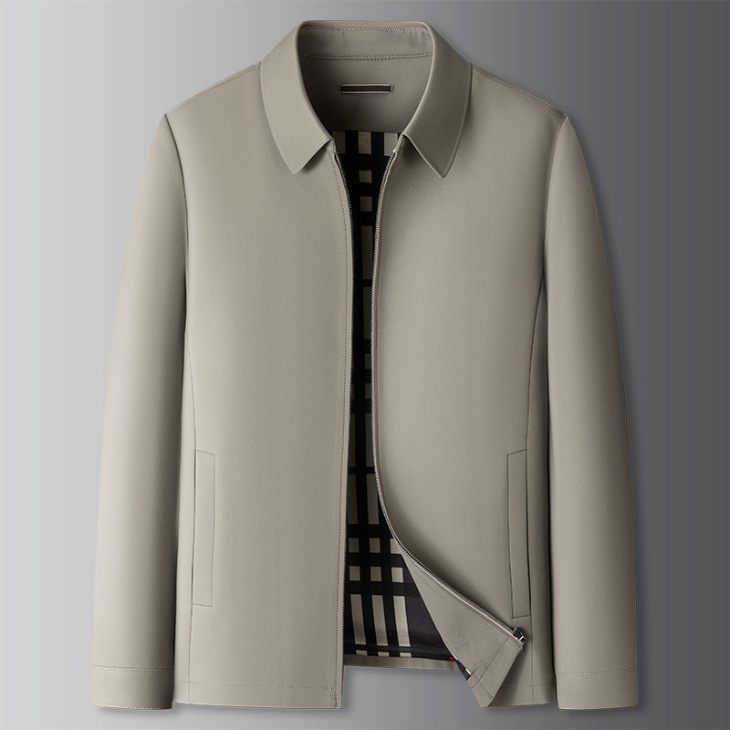 Men's versatile full-zip casual jacket with a stylish collar, perfect for everyday wear in fall or spring.