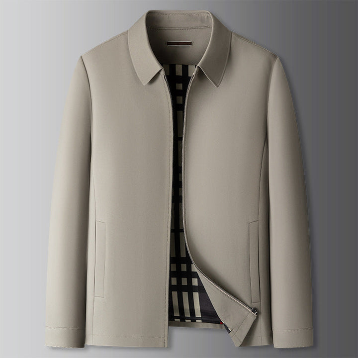 Men's versatile full-zip casual jacket with a stylish collar, perfect for everyday wear in fall or spring.
