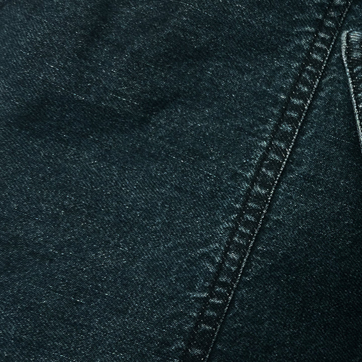 Slim fit men's blue vintage biker jacket featuring a distinctive stand collar & full-zip front. Ideal mid-season.