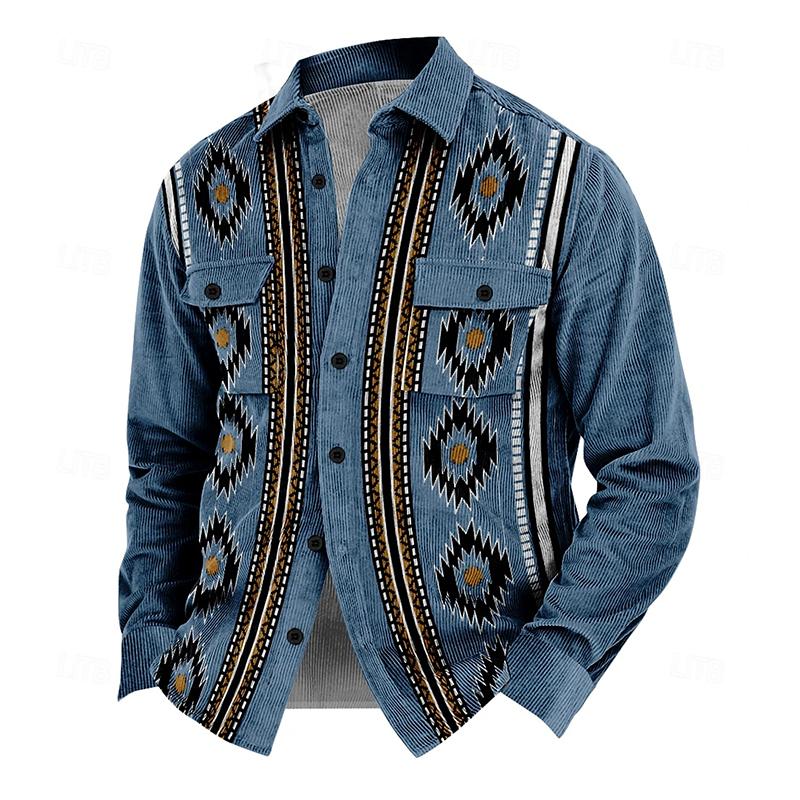 Men's vintage button-up Henri jacket in classic style, perfect for retro fashion & everyday wear.
