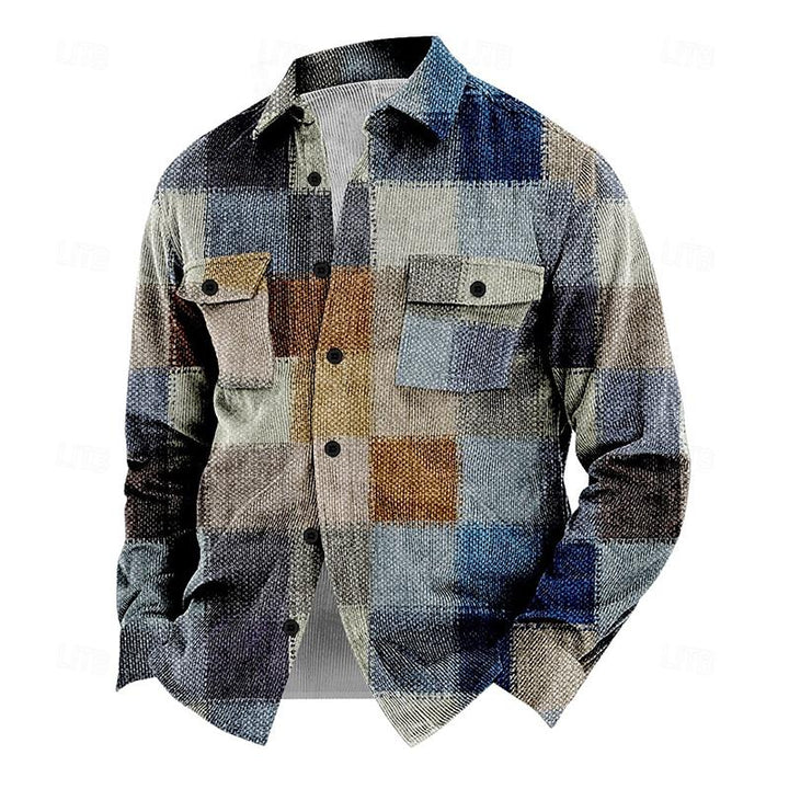 Warm men's vintage Henri button-up jacket, a versatile piece for winter fashion & classic men's wear.