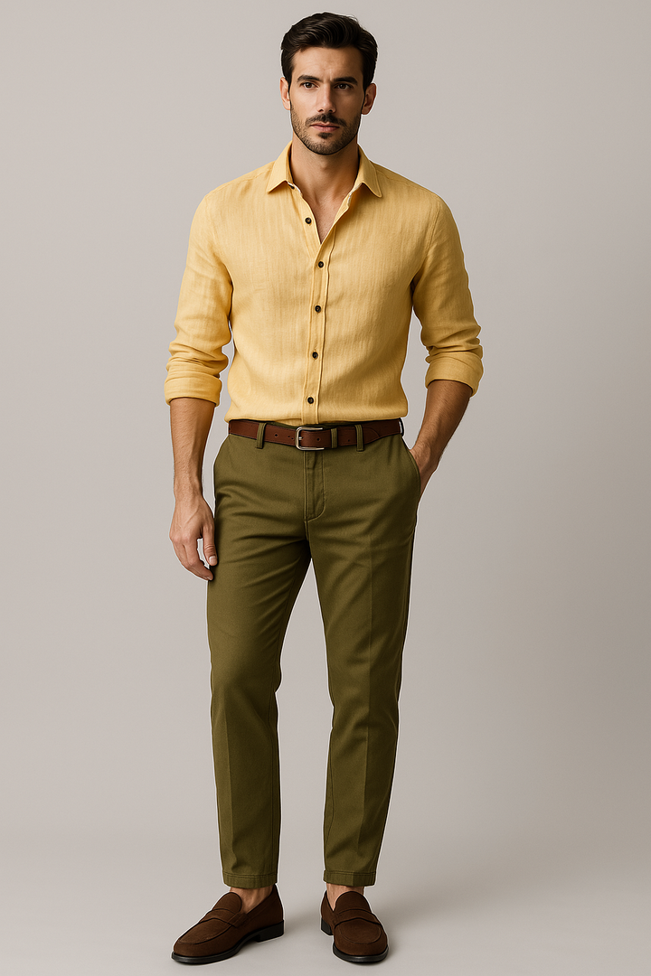 Men's vintage button-up long sleeve shirt. Perfect for smart-casual style and everyday fashion.