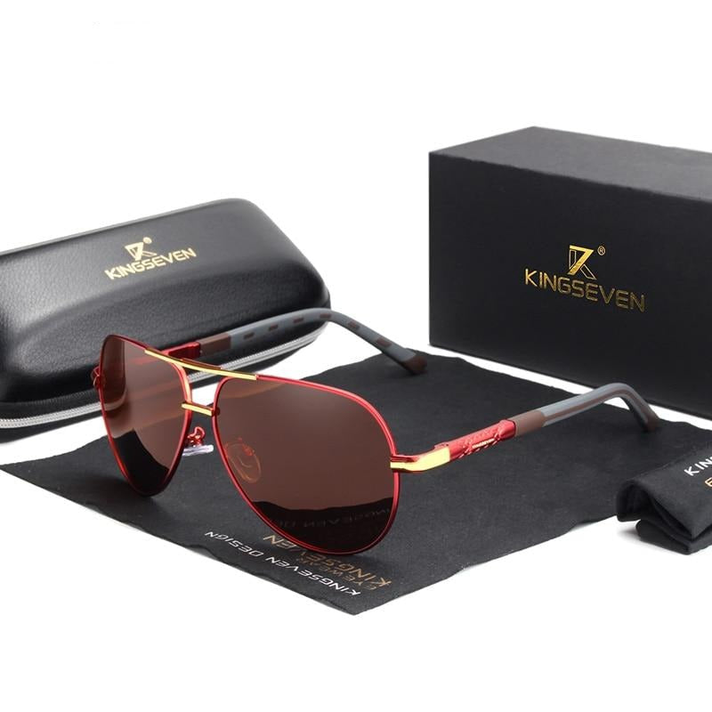Men's Luca vintage polarized sunglasses, UV400 protection, aluminum frame, classic style.
