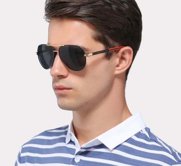 Stylish men's vintage sunglasses, polarized for superior eye protection in summer.